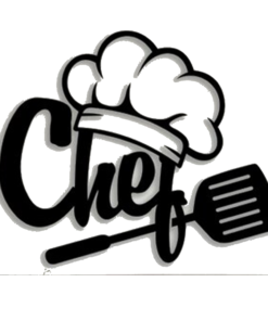 אותיות CHEF בכתב מחובר להעמדה על מדף או רהיט
