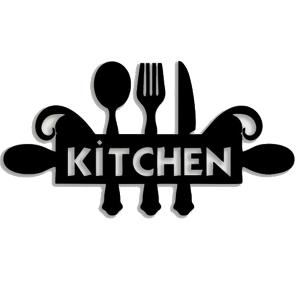 אותיות KITCHEN בכתב מחובר להעמדה על מדף או רהיט
