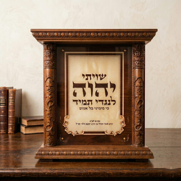"שויתי" מהודר מאקריל עבה – כולל הקדשה אישית לעילוי נשמת