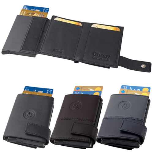 ארנק בטיחות RFID + NFC מעור שולף כרטיסי אשראי ותא למטבעות מבית המותג גבעוני עם חריטה אישית