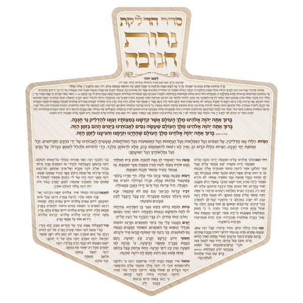 סדר הדלקת נרות חנוכה על פרספקס שקוף בצורת סביבון