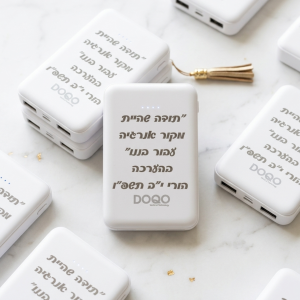 מטען נייד בעיצוב אישי עם חריטה אישית