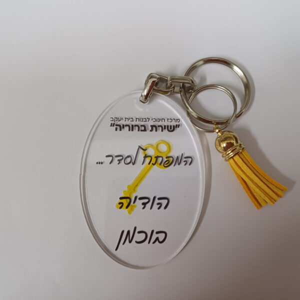 מחזיק מפתחות אקרילי עם הדפסה אישית הסטייל שלכם בצורה וצבע אליפסה